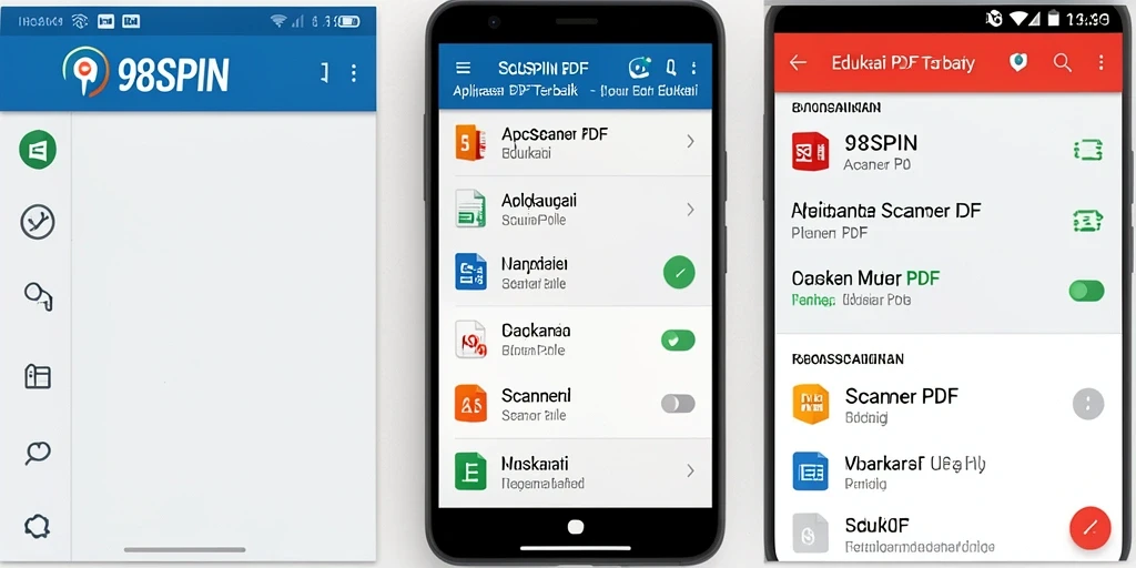 Antarmuka aplikasi 98SPIN dengan fitur pemindaian PDF yang mudah digunakan.