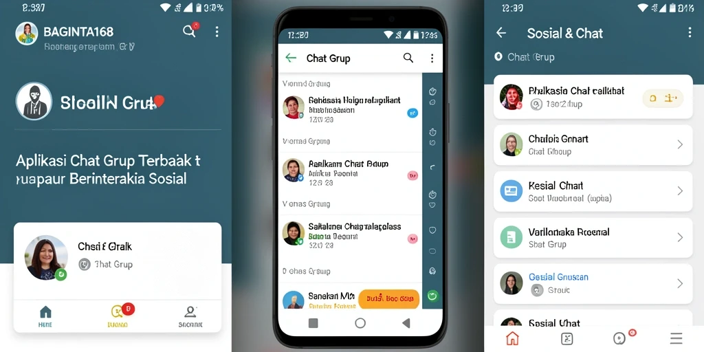 Tampilan antarmuka aplikasi Chat Grup BAGINTA168