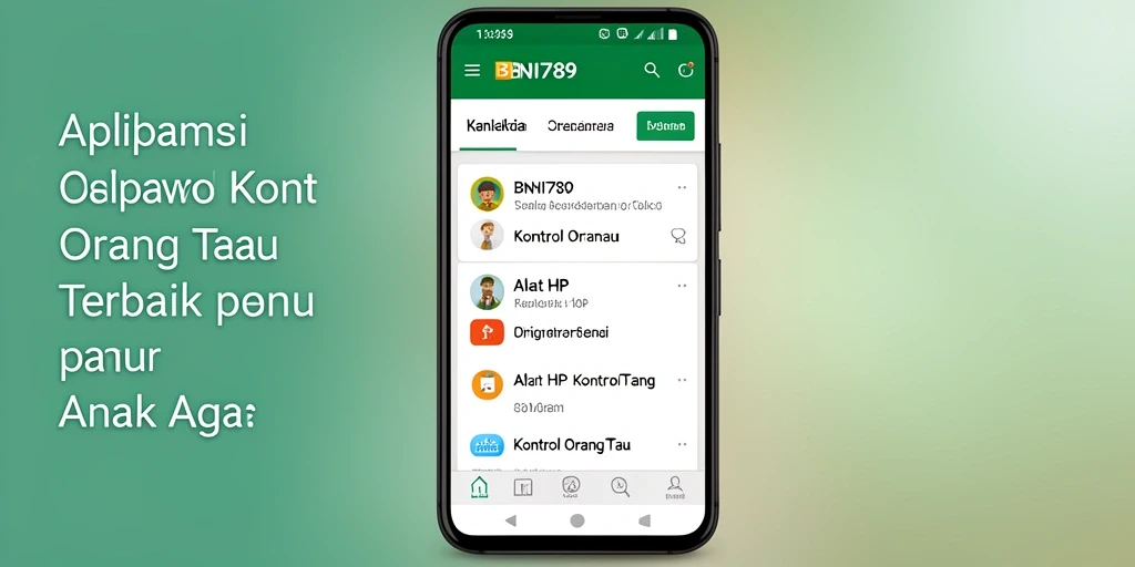 Tampilan antarmuka aplikasi BNI789 untuk kontrol orang tua.