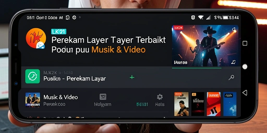 Antarmuka LK21 menunjukkan kemudahan penggunaan saat merekam layar.
