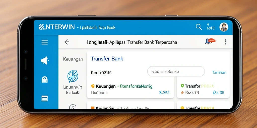 Antarmuka LNTERWIN yang sederhana dan fungsional untuk Transfer Bank.