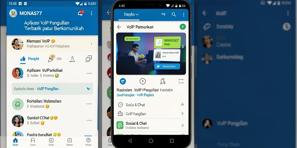 Tampilan antarmuka MONAS77 yang intuitif untuk VoIP Panggilan.