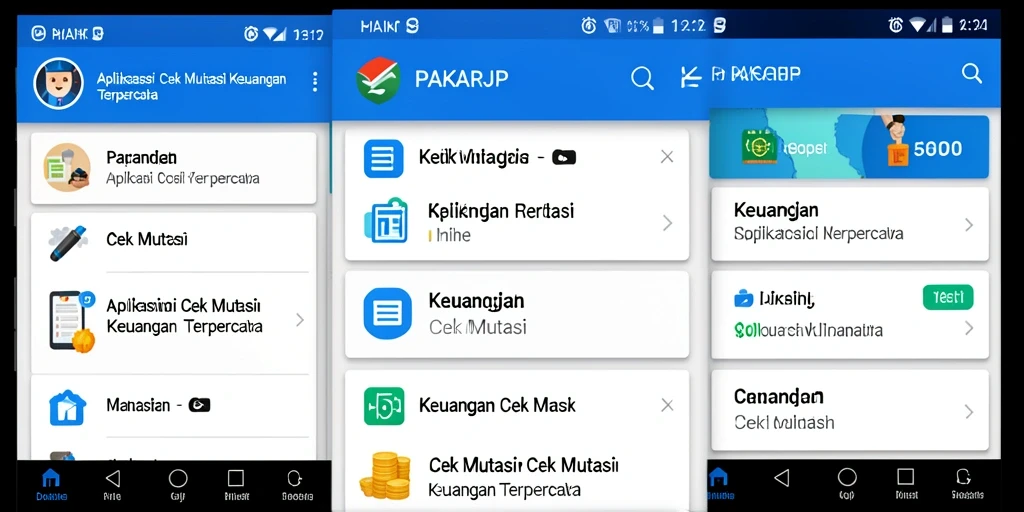 Antarmuka PAKARJP yang menunjukkan informasi mutasi keuangan.