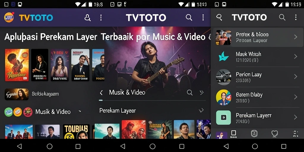 Antarmuka TVTOTO yang intuitif untuk perekaman layar.