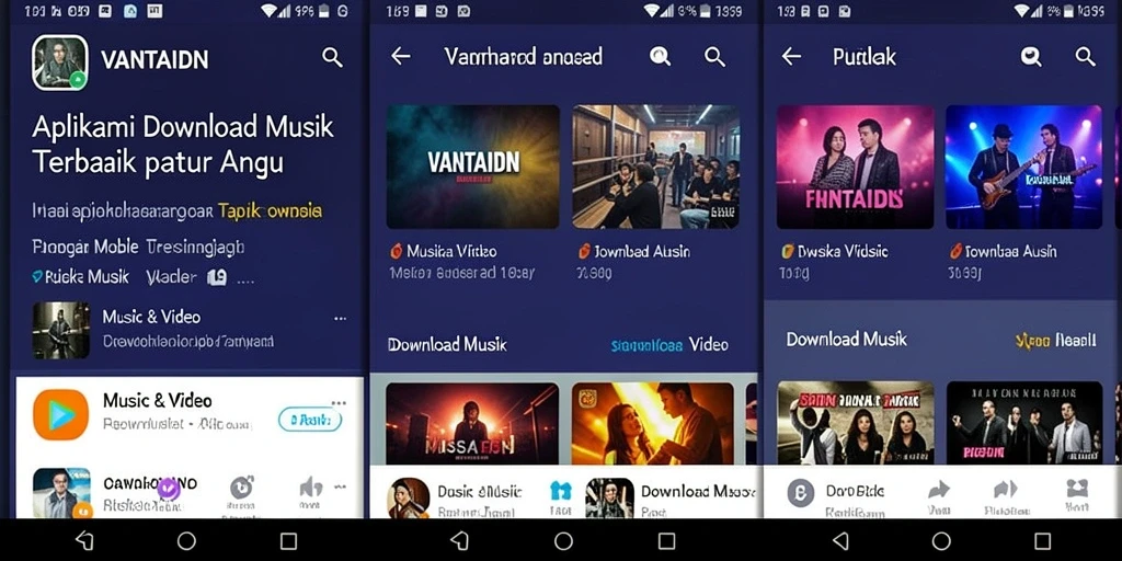Tampilan antarmuka VANTAIDN saat mendownload musik dengan mudah.